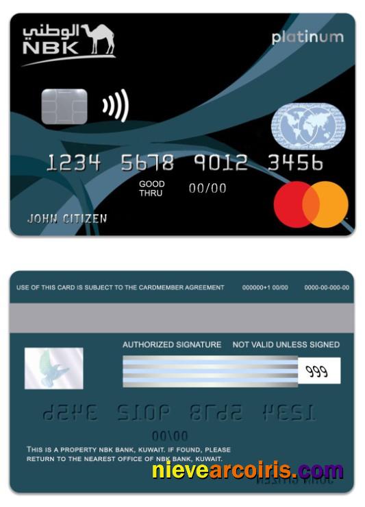 Kuwait NBK Bank Privilege Banking Platinum Mastercard Credit Card